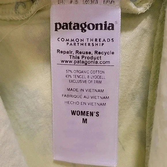 Patagonia Dress Halter Neck Tie Green Floral Size Medium - Picture 3 of 6